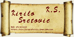 Kirilo Sretović vizit kartica